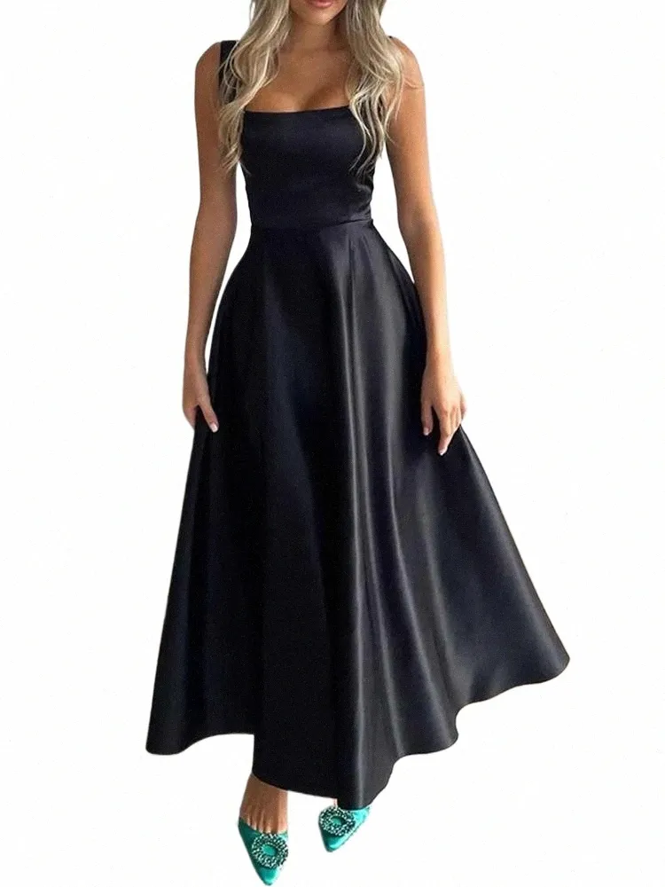 green emerald velvet dress Satin Spaghetti Straps Pleated Square Neck Empire-Waist Formal Prom Dr –  Modsele main image 1