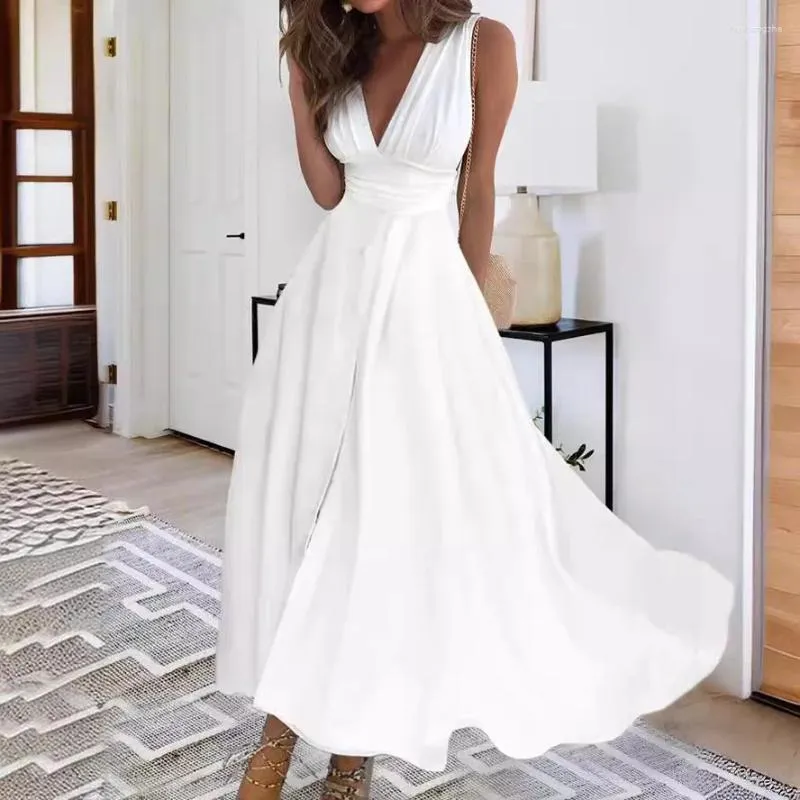 v neck formal dresses for women Long Prom Dresses, Chiffon Prom Dresses, A-Line Party Dresses, Black E –  Dairy Bridal main image 1