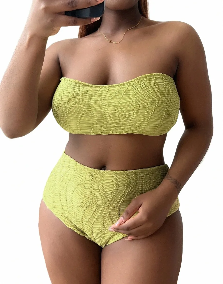 yellow tube top bikini