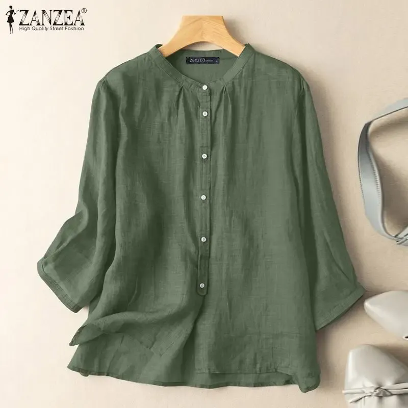 DHgate.com:Zanzea Womens Casual Solid Color Blouse, 3/4