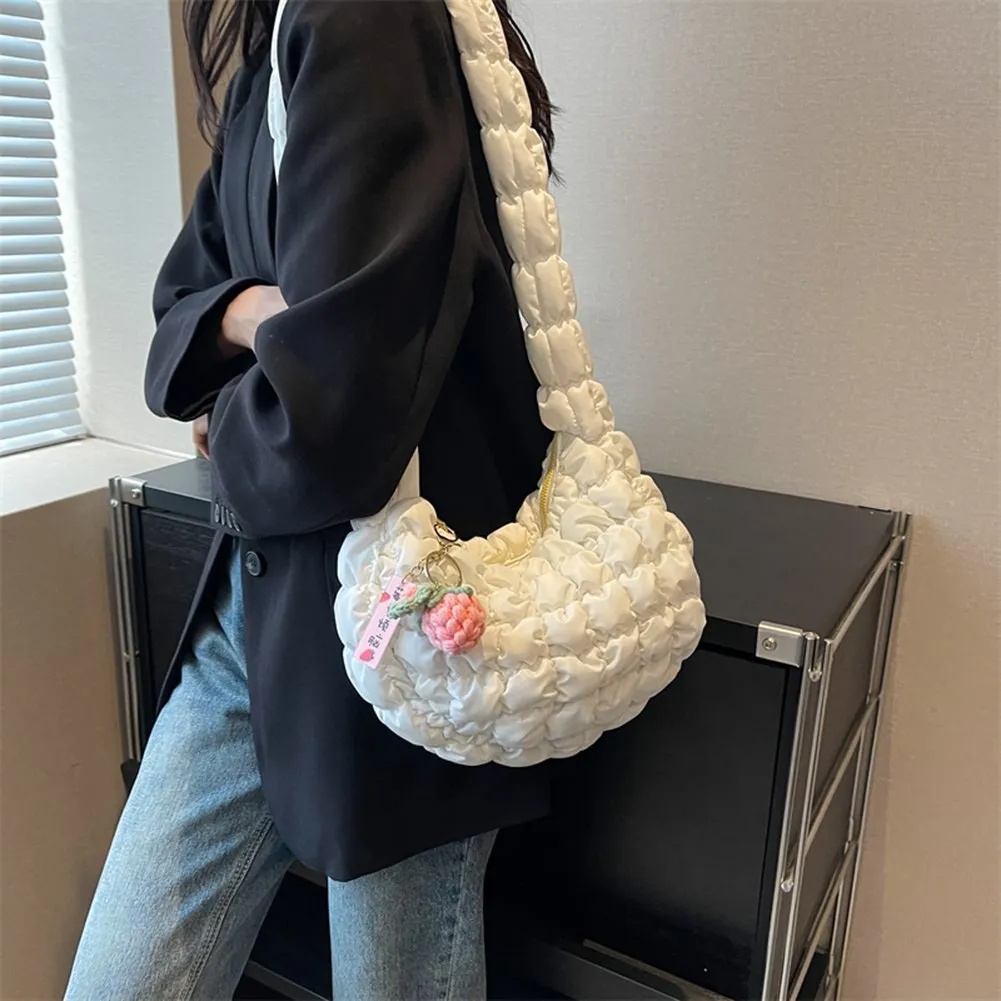 Quilted Womens Shoulder Bag Solid Colors Pleated Underarm Style Ideal For Quilting Woven Handbag And Shopper Tote T17A From Chicsatchel 15.13 DHgate.Com