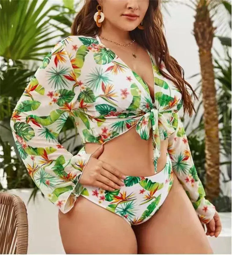 Plus size 3 piece swim set best sale