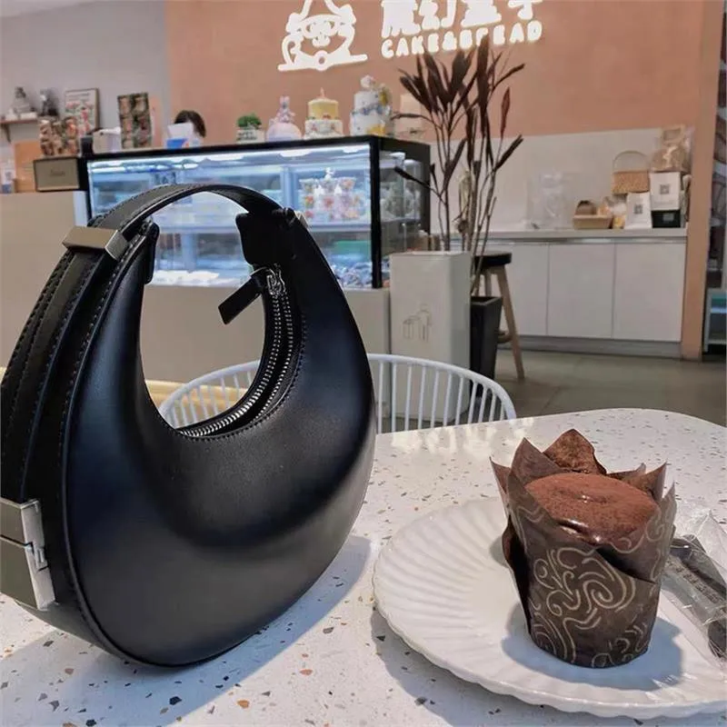 Korean Style Half-Moon Leather Bag - Womens Cowhide Shoulder