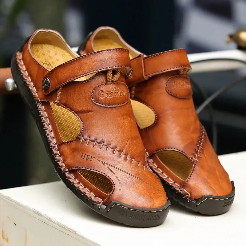 Bulk 240615 Mens Leather Sandals Large Size 38 48 Breathable  display picture 1
