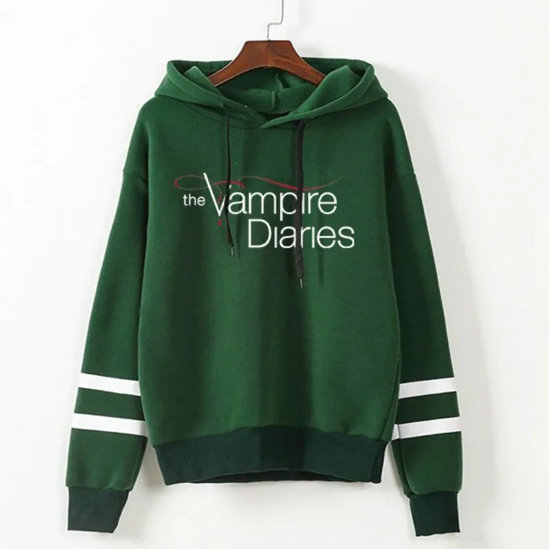 The Vampire Diaries Womens Fleece Hooded Sweatshirt, Casual Long