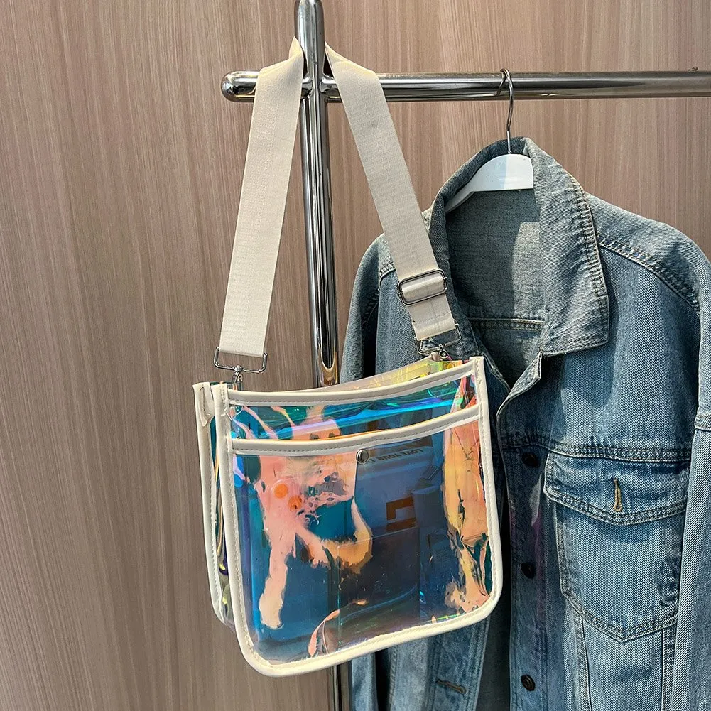 DHgate 2024Alluring Transparent Crossbody Bag Versatile Laser Iridescent Satchel for Stylish Women on the Go Bags Luggage Accessories