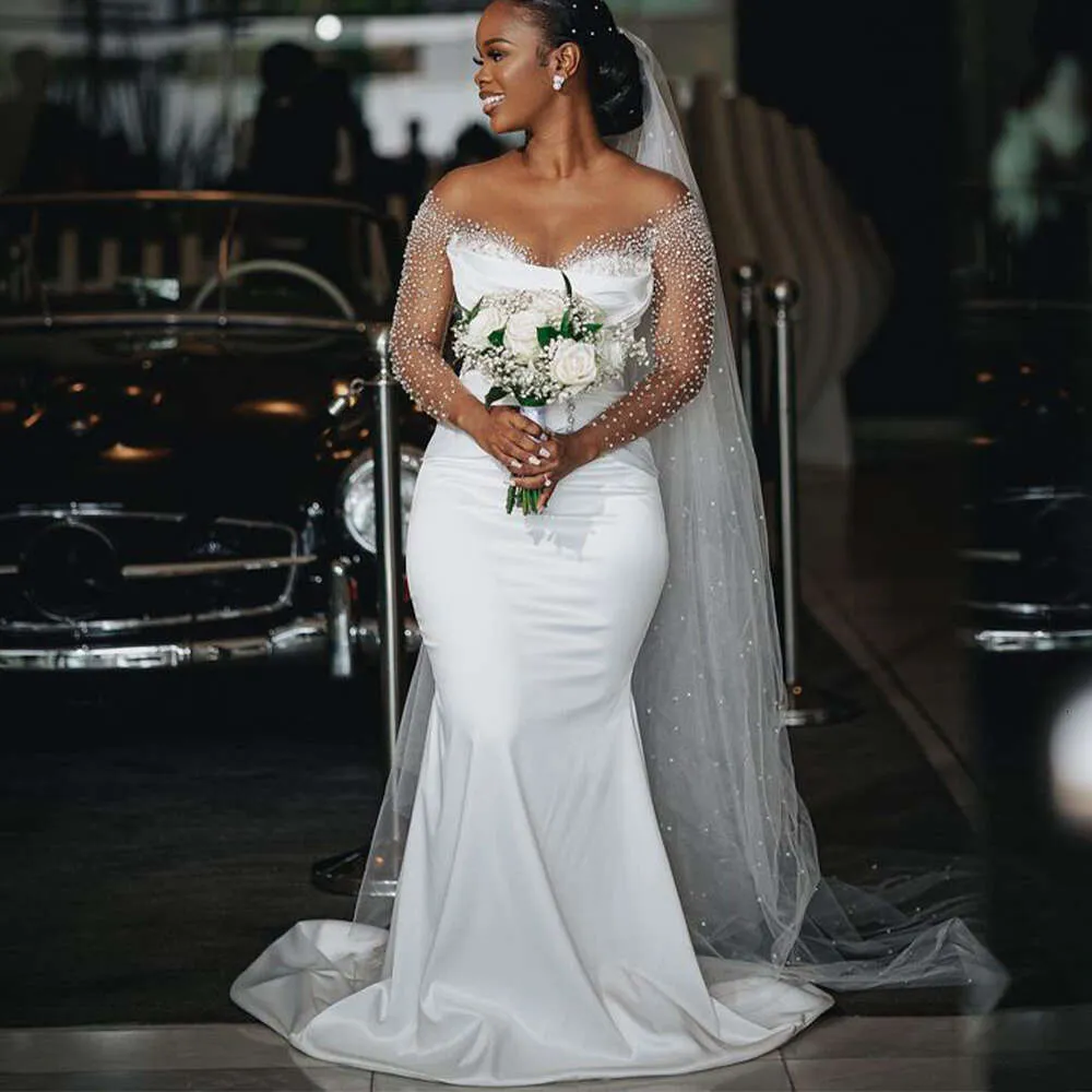 Elegant Mermaid Wedding Gowns With Detachable Train: Sheer Neck Long ...