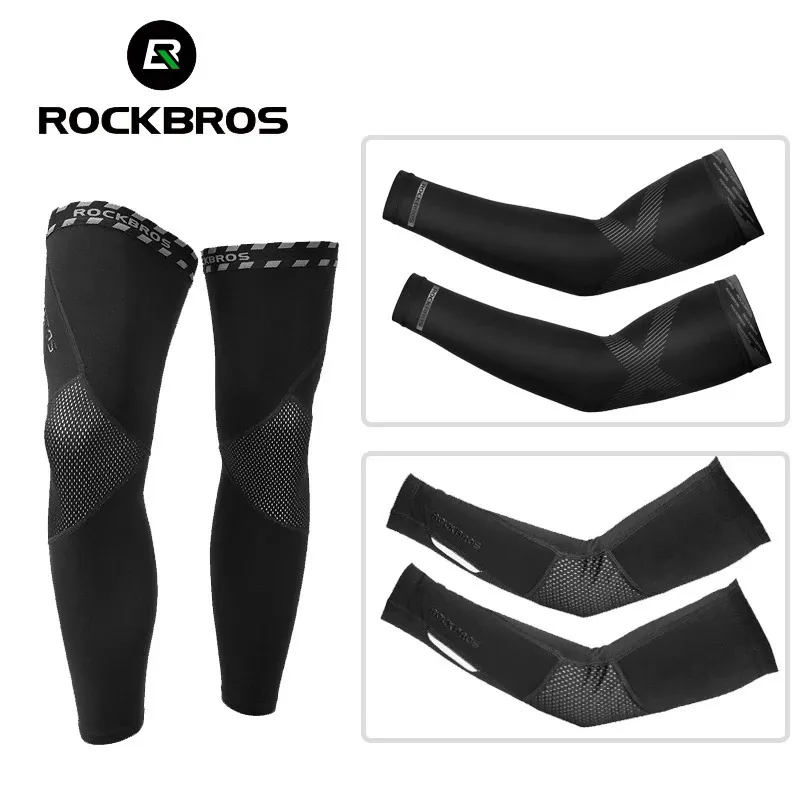 ROCKBROS 4 Season Sun UV Protection Arm Sleeves Ice Silk Breathable Leg ...