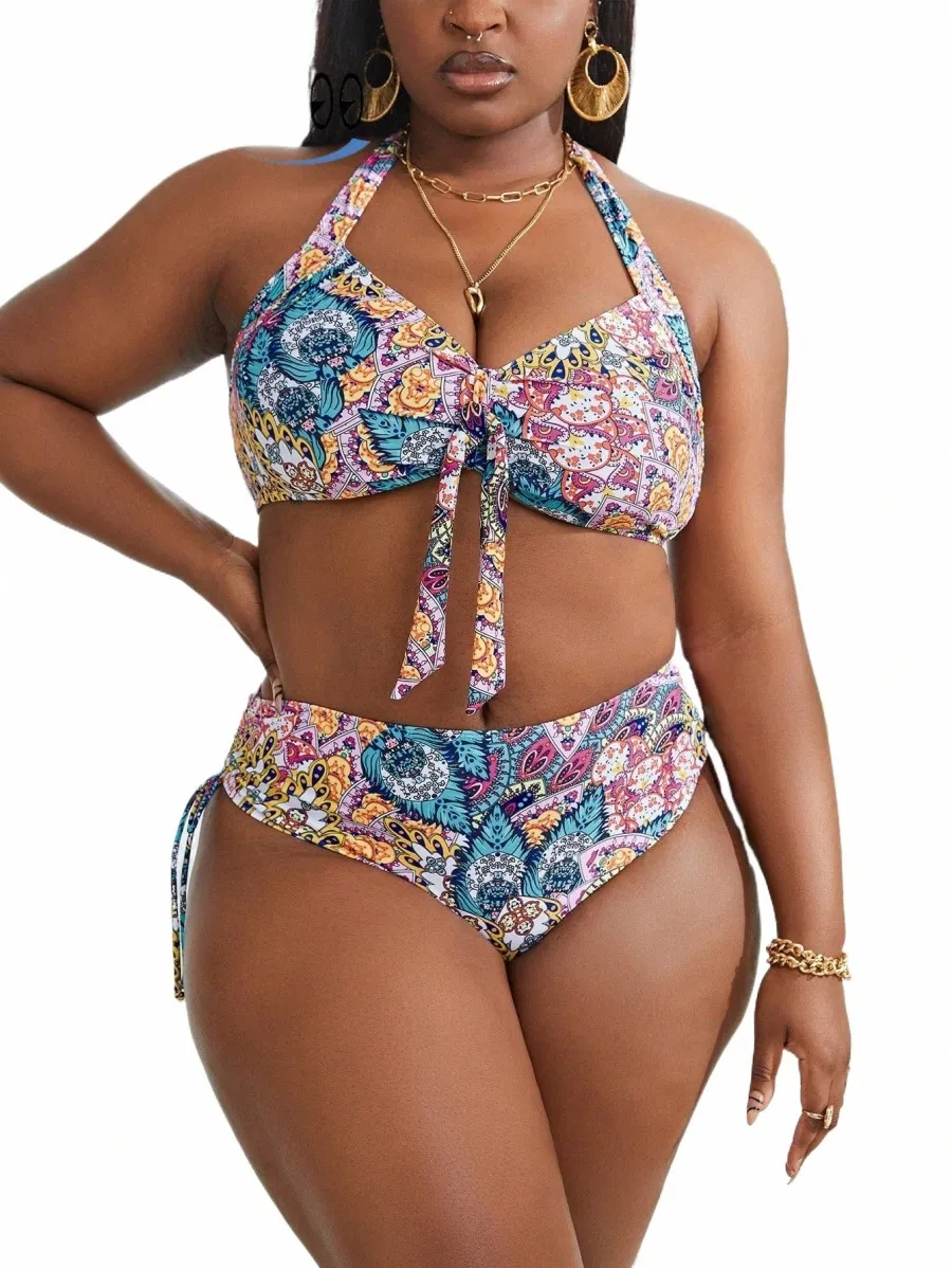 Plus size halter bikini best sale