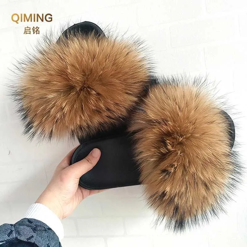 Raccoon Furry Slides Womens Summer Outdoor Plush Raccoon Slippers With Fluffy Cozy Open Toe And Fuzzy Flip Flops From Quality shoes001 17.01 DHgate.Com