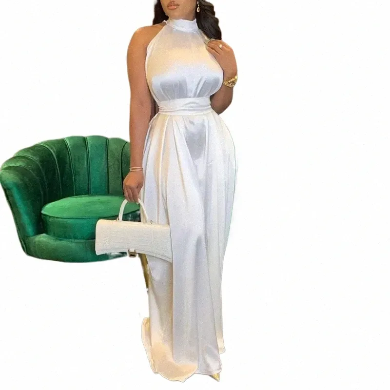 2024 Women Solid Halter Neck Floor-Length Chiffon A-Line Dress White from  Dhgate Urban Sexy Dresses - price 26.82