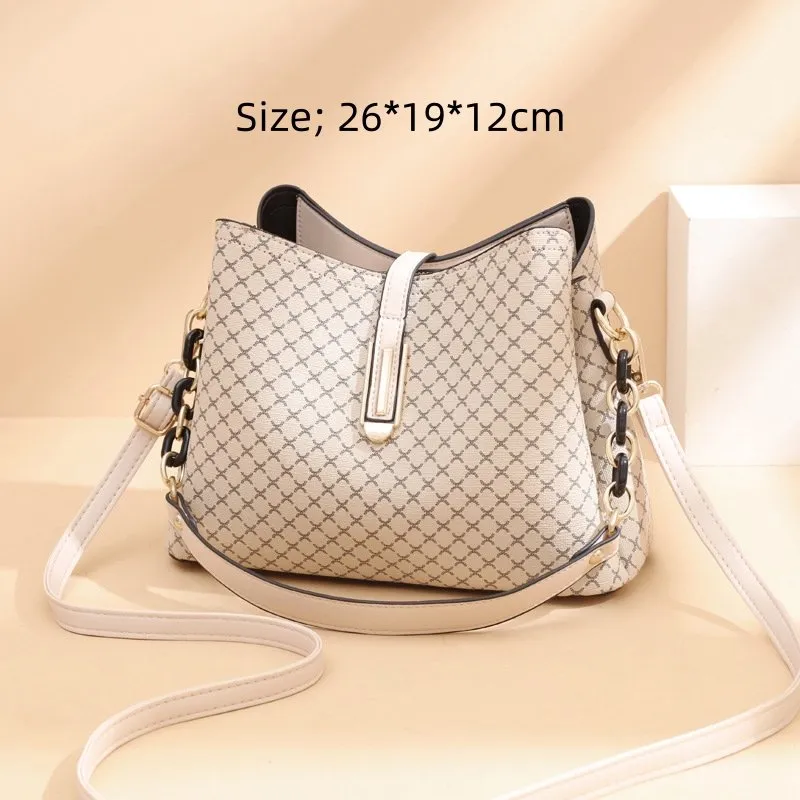 【COLOR iN ID】Studded Bucket Shoulder Cross Bag Studded crossbody bucket bag - Women's fashion