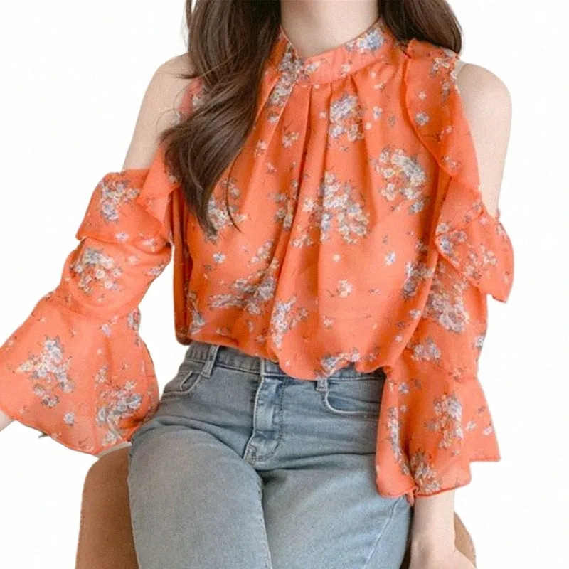 Plazson Womens Sexy Off Shoulder Summer Chiffon Blouse Pullover