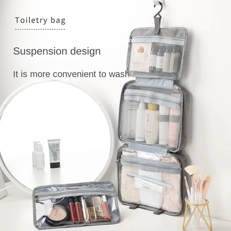 Foldable toiletry bag with hanging hook hotsell