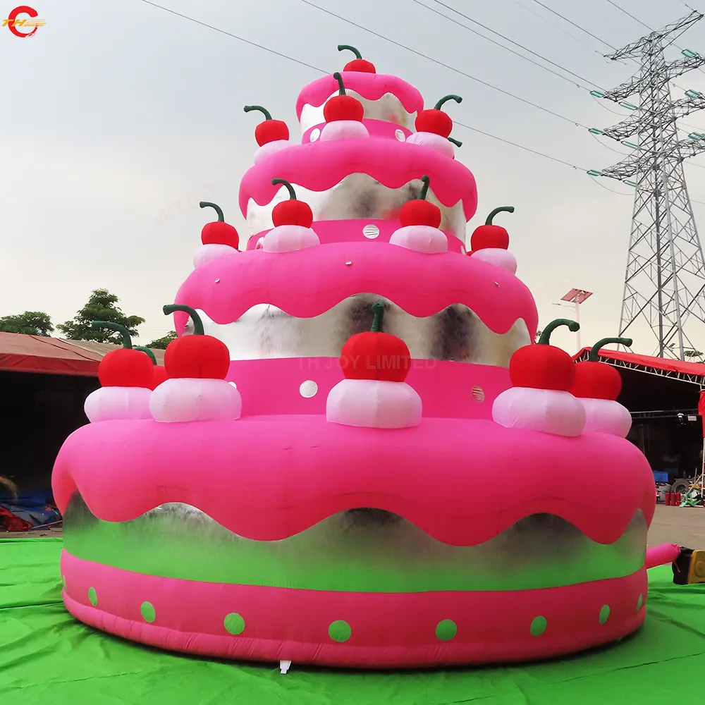 Wholesale Outdoor Activities 8mH 26ft With Blower Giant Inflatable Cake