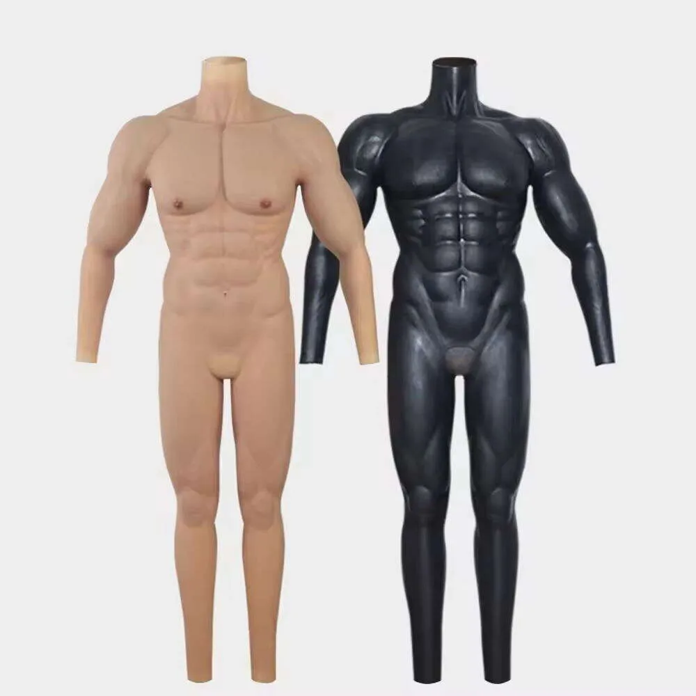 腕のボディスーツブラックカラー人工シリコーンマンコスチューム