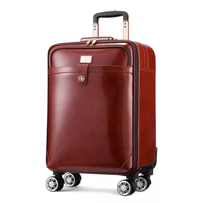 Leather trolley suitcase sale