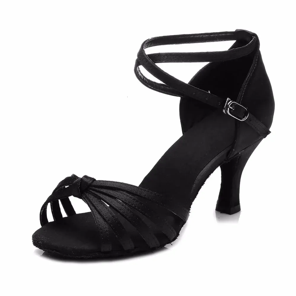 HROYL Dance For Girls Ladies Womens Ballroom Tango Salsa Dancing Latin Medium Heels Practice Training Shoes 240617_vogvips.com