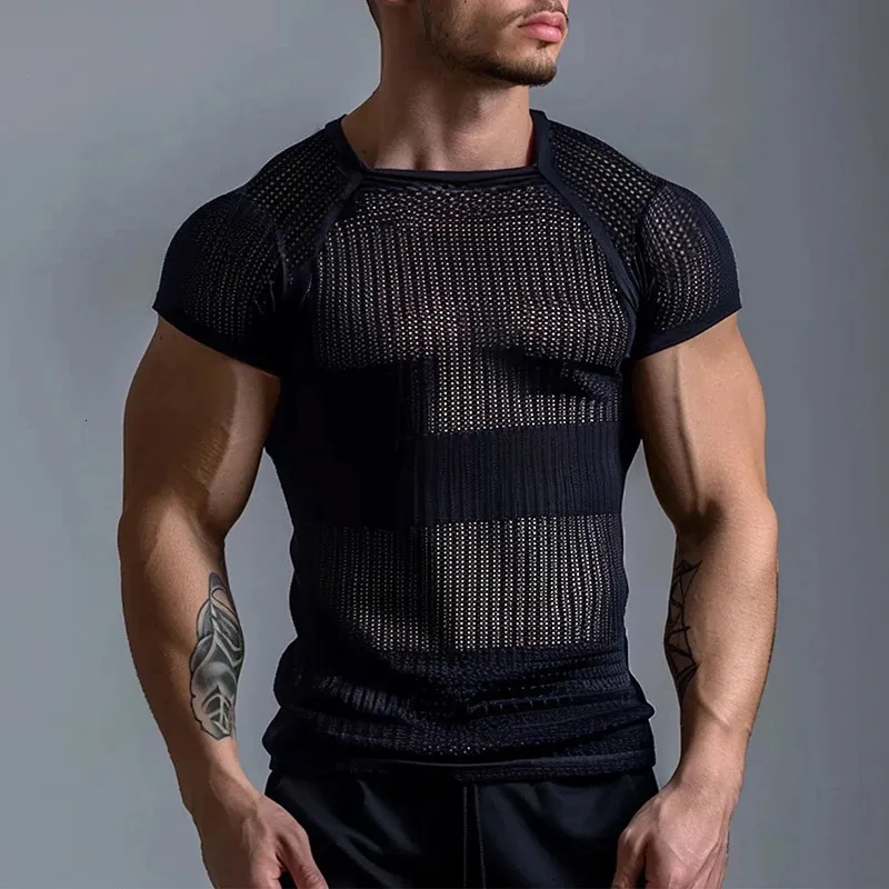 Mesh t shirt mens hot sale