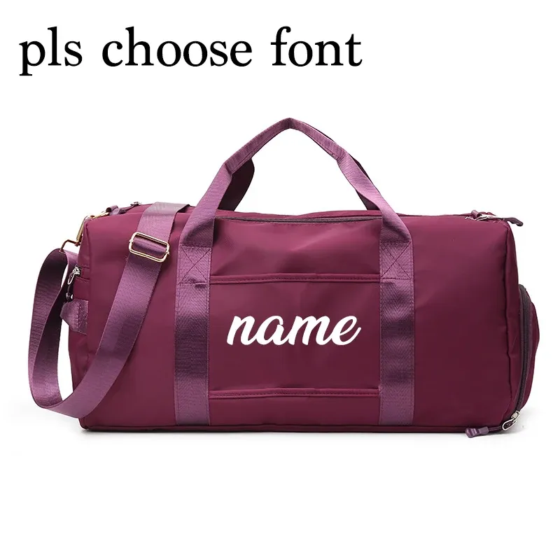 Yoga Bag Personalized Duffle Bag Ctom Name Text Embroidered Sport