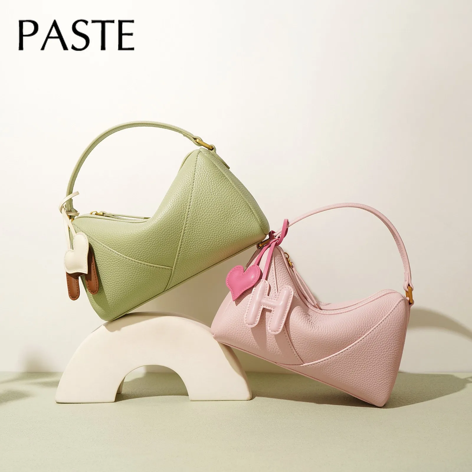 Pink And Green Designer Bag Chic Light Green Pink Cowhide