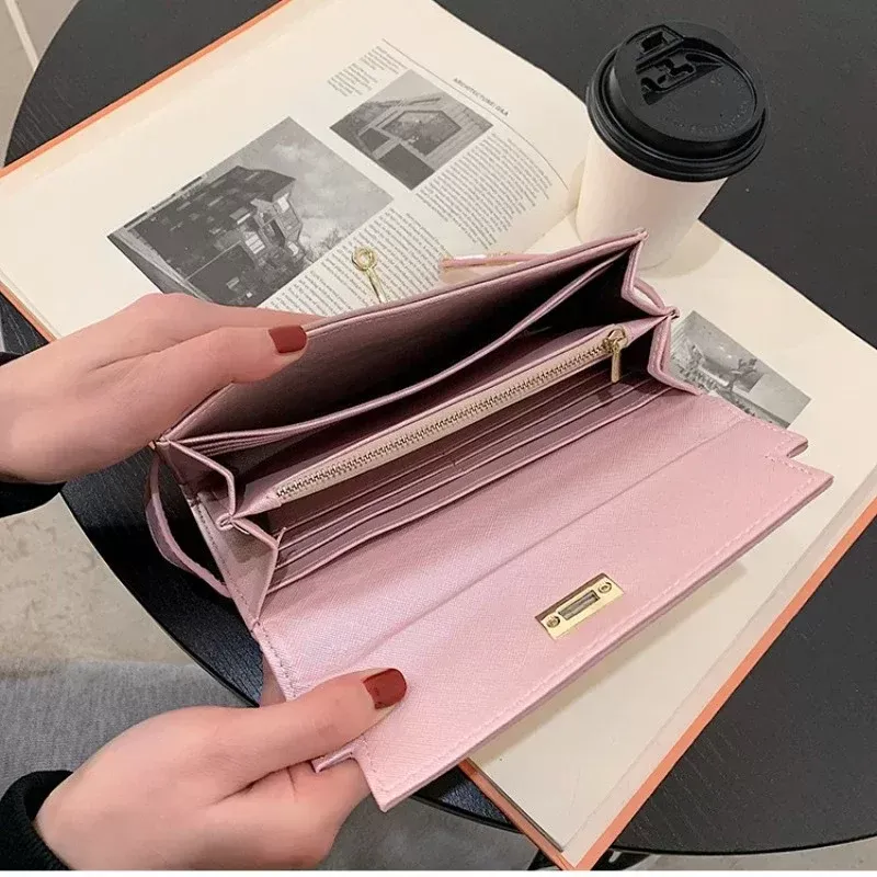RFID Blocking Leather Wallet - Large Capacity Zipper Clutch With Sunflower Design, Unisex For Travel