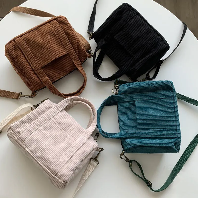 ショルダーバッグ・ポシェット Soft corduroy cross bag unisex 4 colors DHgate.com:Corduroy Crossbody Bag for Women with Zippered