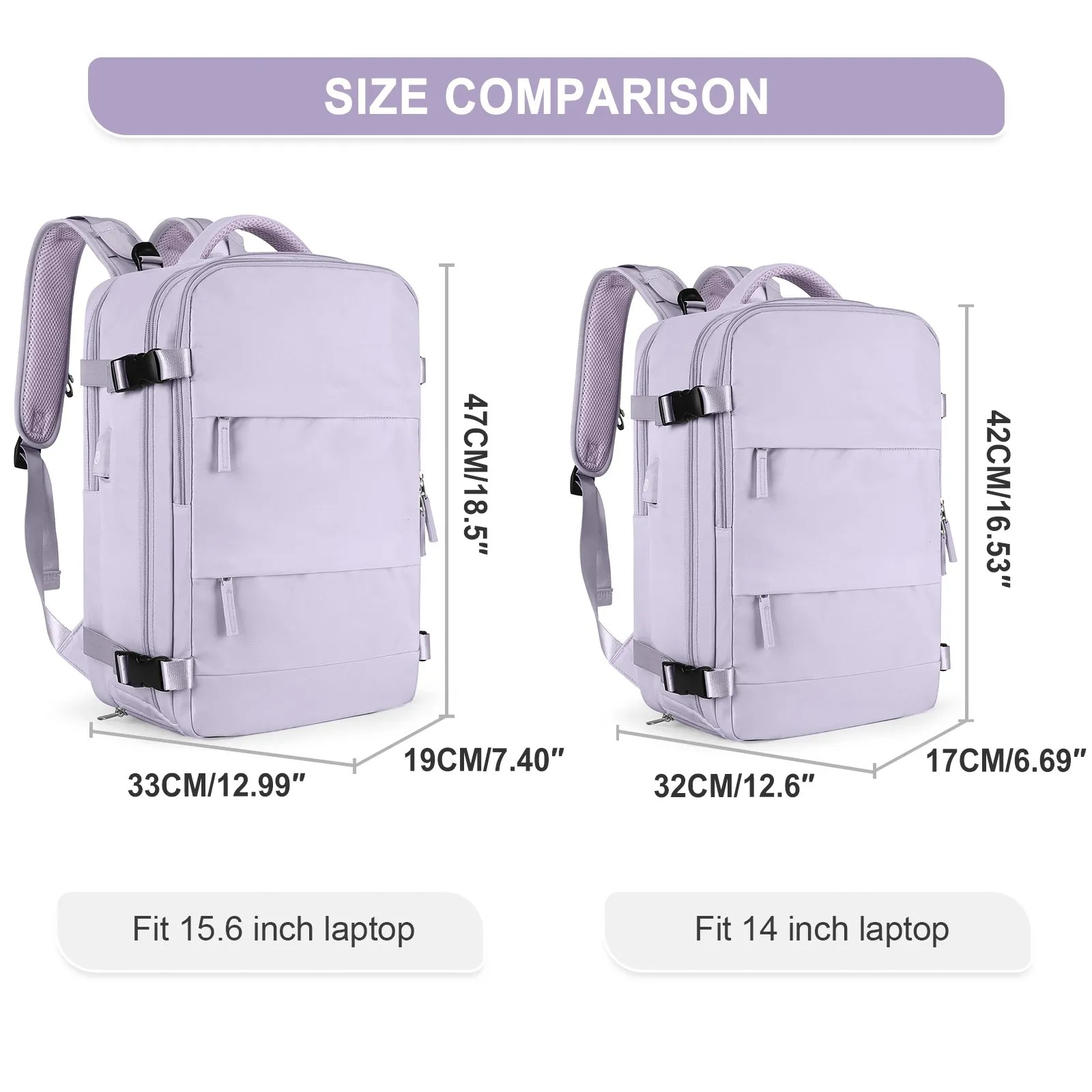 Women's Travel Laptop Backpack - Large Capacity Waterproof Daypack For Work, Hiking, Weekender Carry On