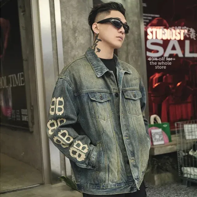 Vintage American Style Denim Best Bomber Jackets For Men Trendy 