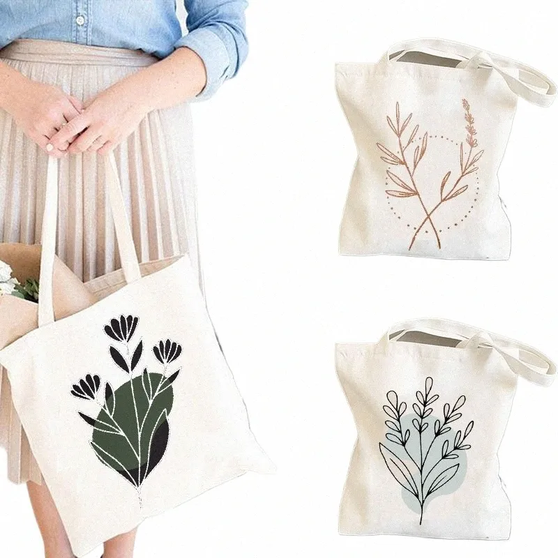Floral Print Canvas Tote Bag: Eco-Friendly Shopper Tote with Large Capacity  for Women