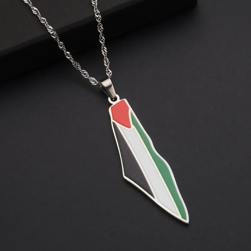 Palestine Map Pendant Necklace - Stainless Steel Jewelry For Women & Men, Arabic National Symbol - View #5