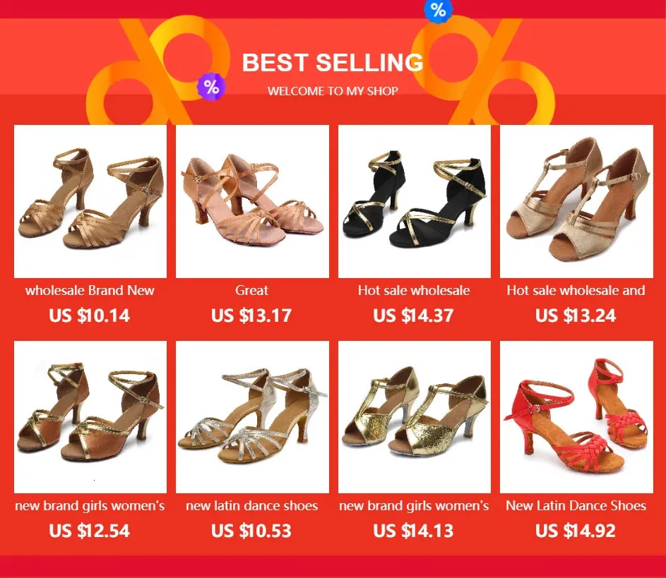 HROYL Dance For Girls Ladies Womens Ballroom Tango Salsa Dancing Latin Medium Heels Practice Training Shoes 240617_vogvips.com