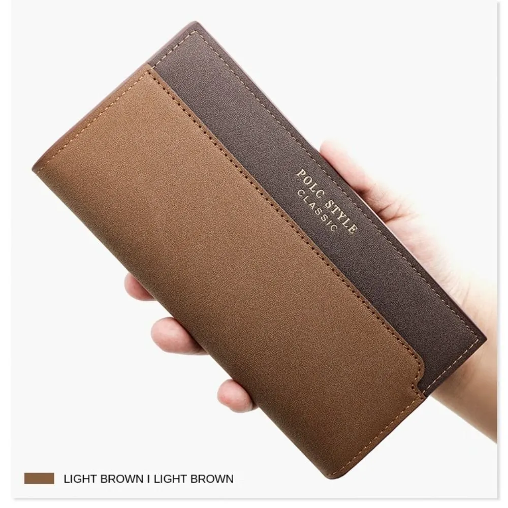 High Capacity RFID Blocking PU Leather Zipper Wallet for Men Black