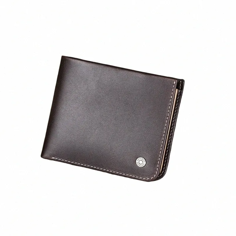 Mens Genuine Leather Wallet with Coin Pocket, Minimalist