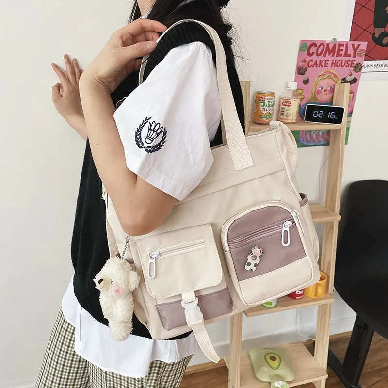 Women's Oxford Cloth Tote Bag - Versatile Handbag & Crossbody With Adjustable Strap