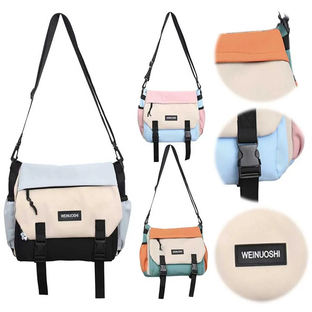DHgate.com:Nylon Satchel Bag with Contrast Color Flap