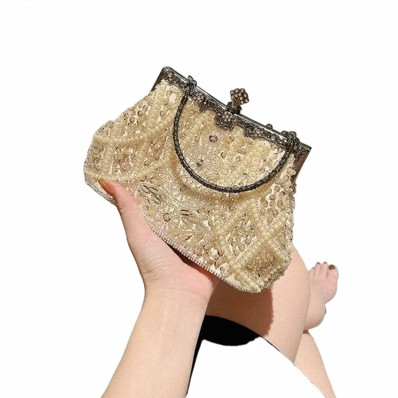 Handmade Pearl Banquet Bag for Formal Events Small Crossbody Purse