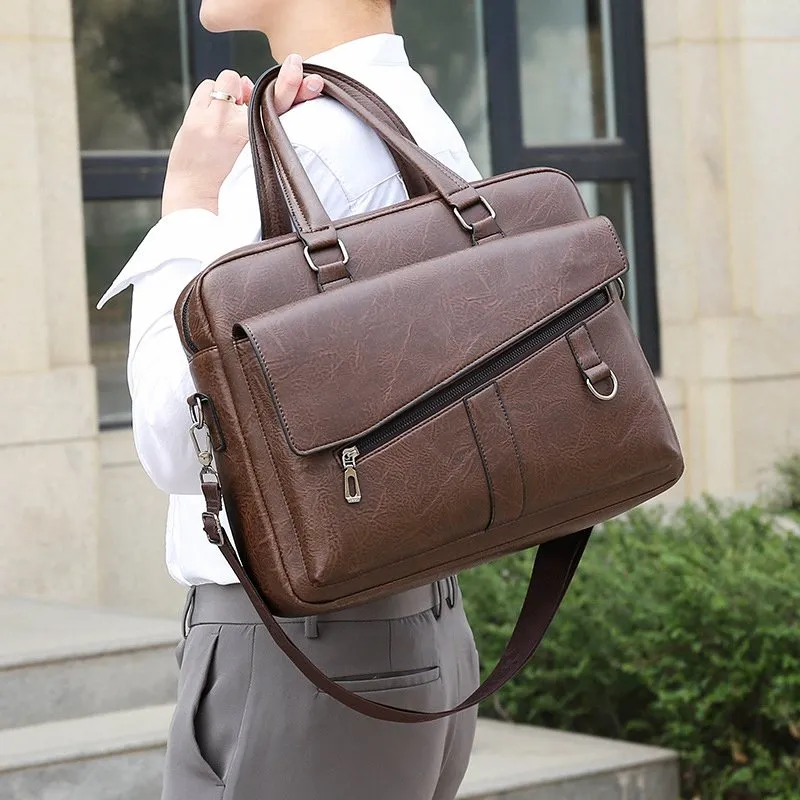 Men s PU Leather Briefcase Versatile Laptop Bag for the Modern Professional