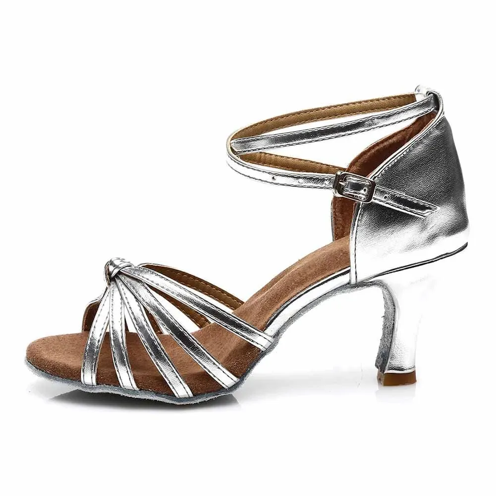 HROYL Dance For Girls Ladies Womens Ballroom Tango Salsa Dancing Latin Medium Heels Practice Training Shoes 240617_vogvips.com