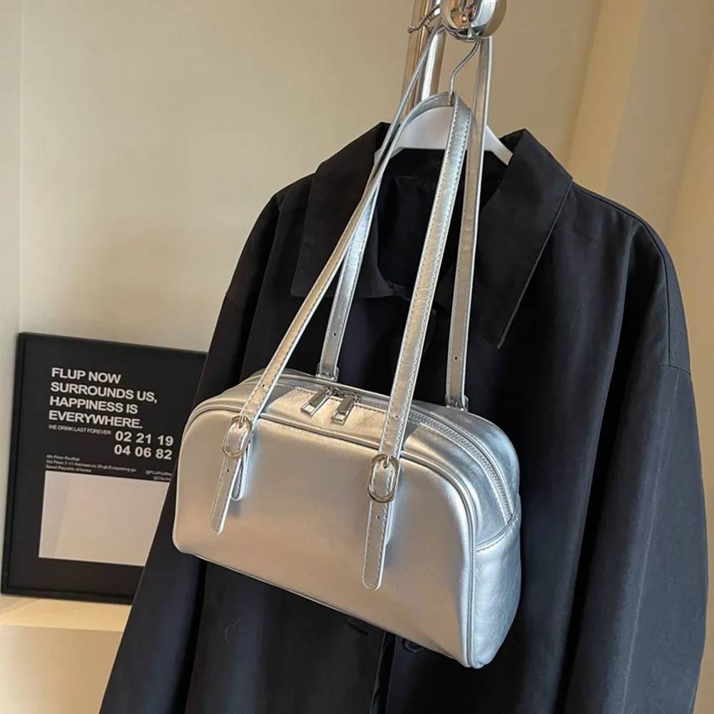 バッグ Leather Boston Bag with Soup Acce MoreFarther Mini Boston Crossbody Bags for Women, Top Handle