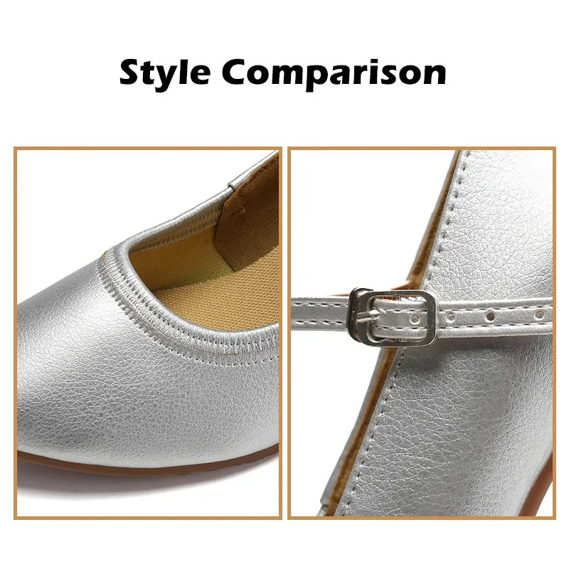 HROYL Women's Modern Ballroom Latin Tango Dance Shoes - Heeled, 4 Colors Available