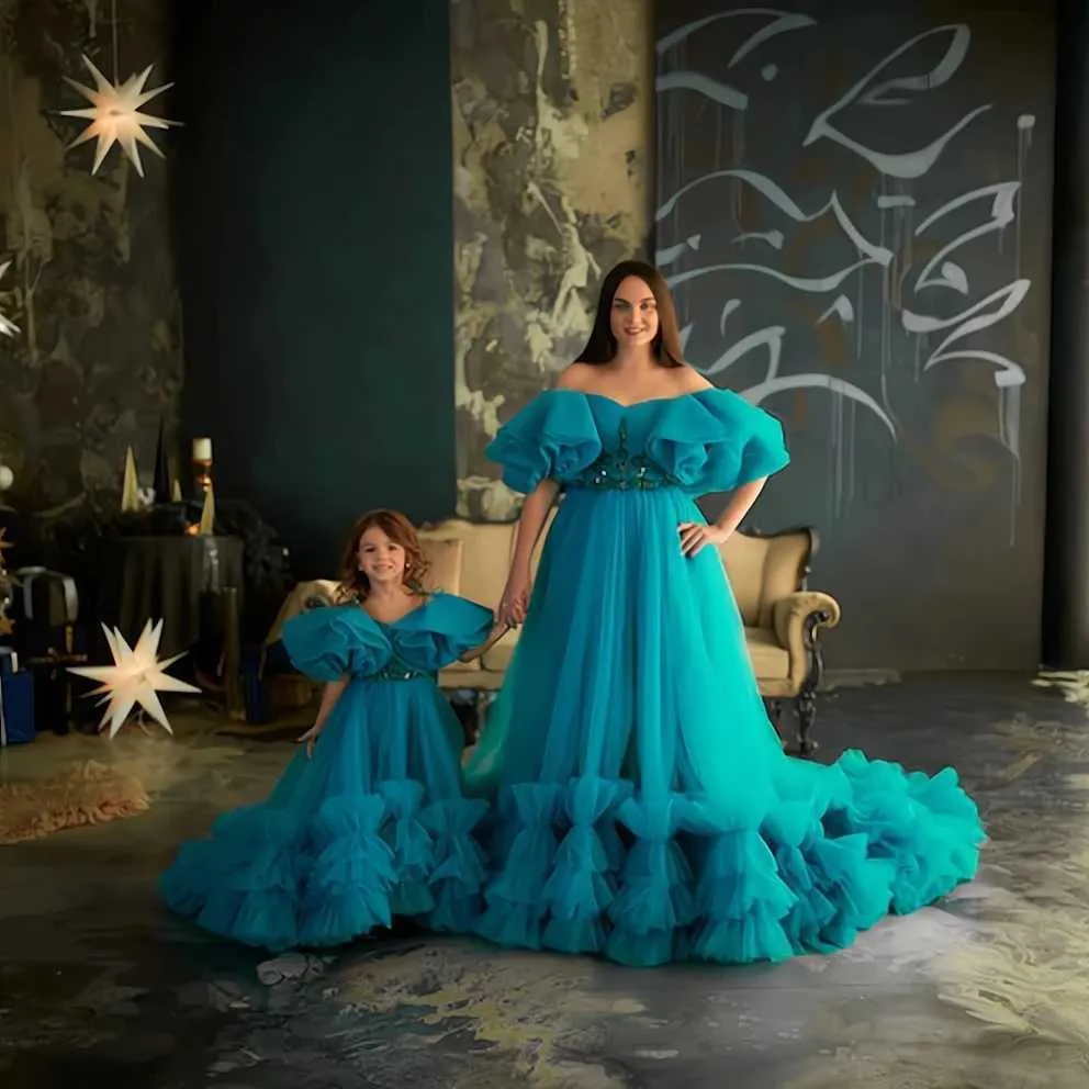chinese dress ladies Aqua Maternity Dress with Train Off Shoulder Maxi Pregnant Prom Dress or  Baby Shower Photography Gowns US2 at Amazon Women's Clothing store main image 1