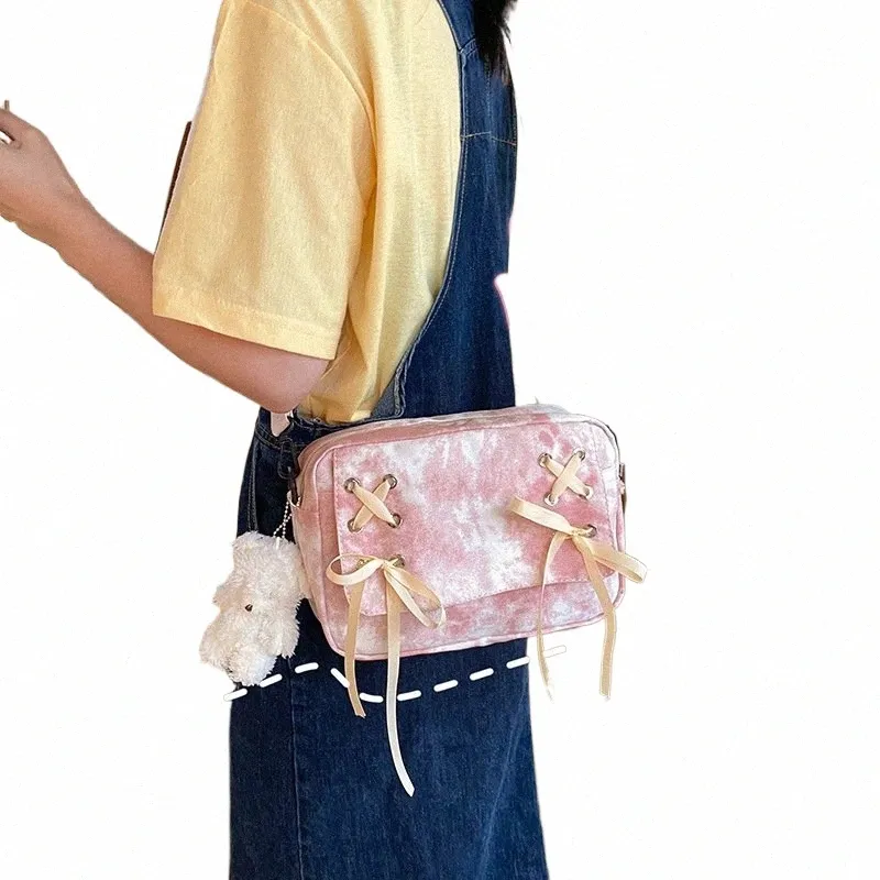 DHgate 2024South Korea Ins Small Shoulder Bag Unique Tie Dye Design Japanese Retro Style Perfect for Modern Girls Bags Luggage Accessories
