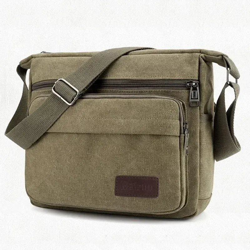 DHgate.com:2024Vintage Canvas Messenger Bag, Unisex Single