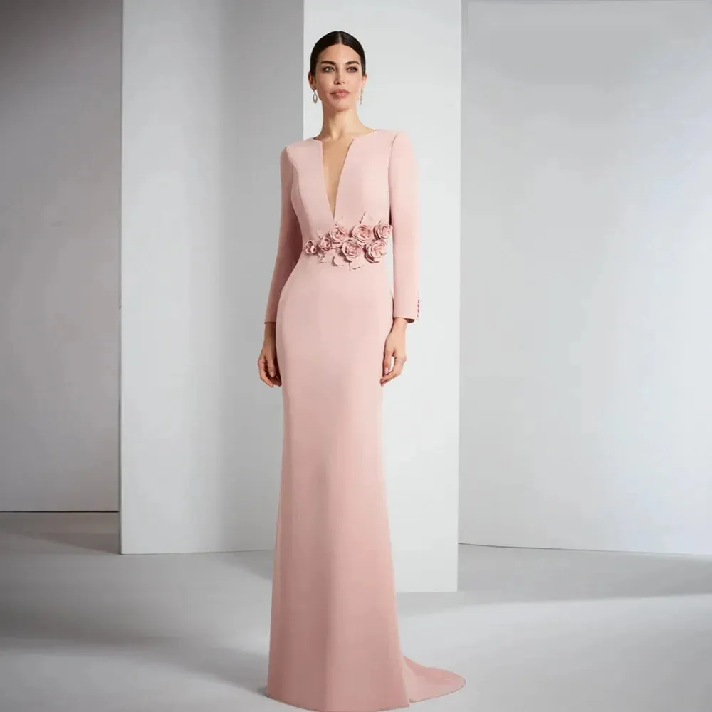 elegant pink dresses for wedding guests with sleeves Baby Pink Midi Dress With Puff Sleeves and Flared Skirt Elegant Tea Length  Outfit for Wedding Guests and Special Celebrations