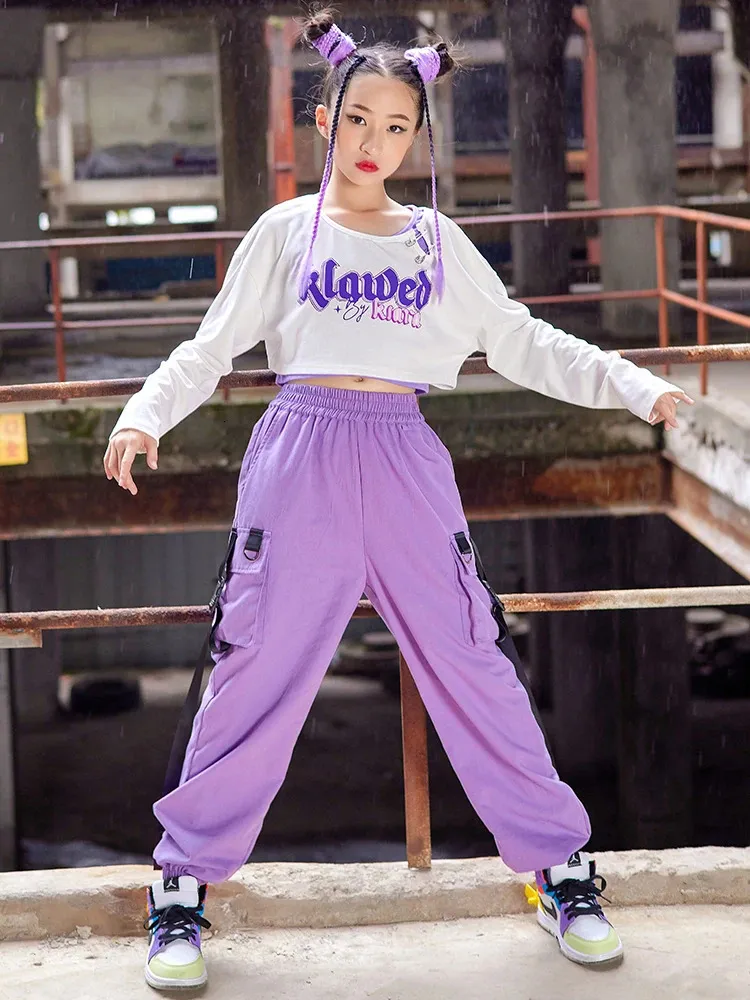 purple dance crop top