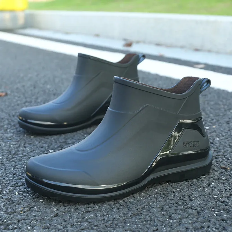 Waterproof Anti-Slip Short Rubber Rain Boots for Men from Dhgate