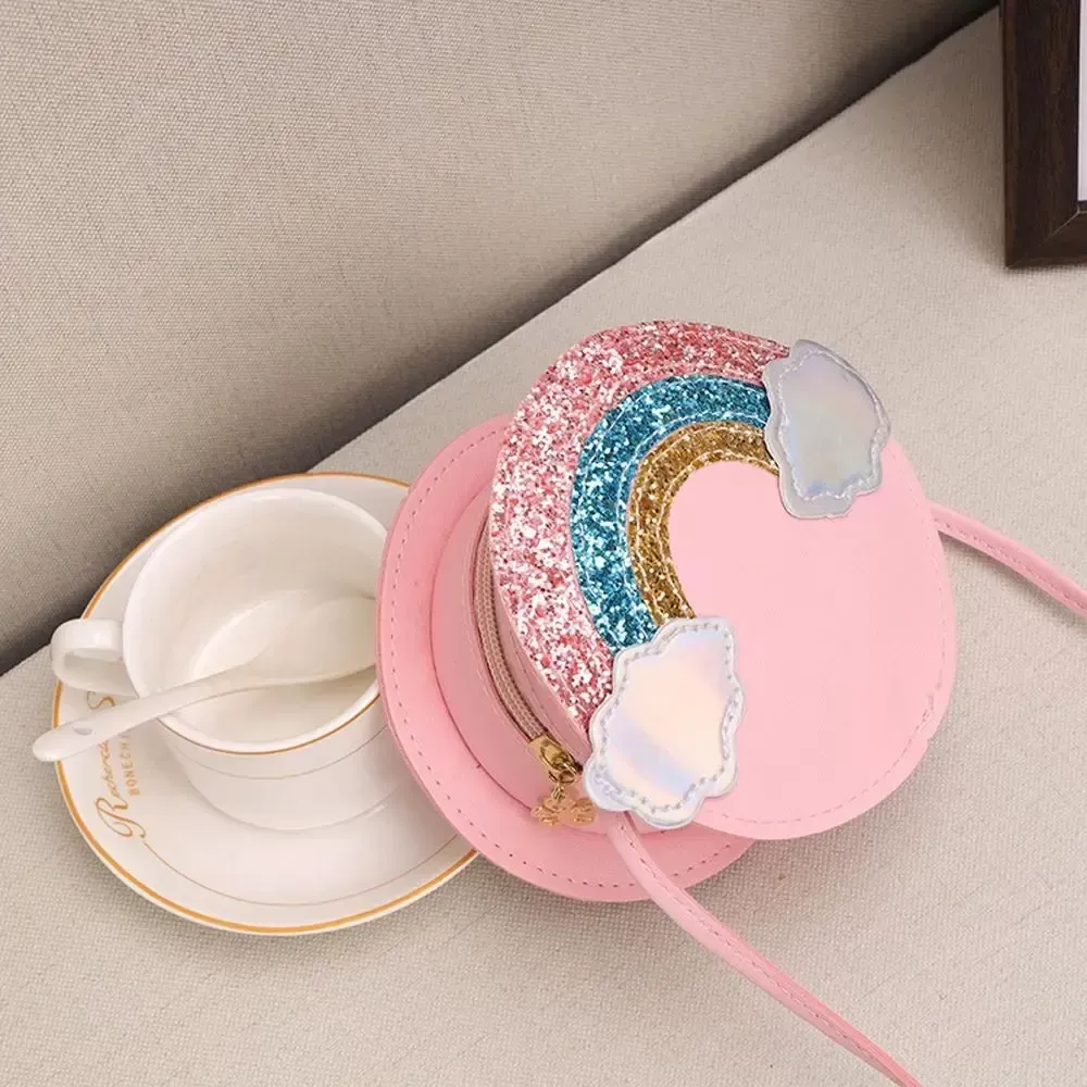 DHgate Rainbow Kids Crossbody Bag Mini Coin Purse Soft Plush Material Bags Luggage Accessories