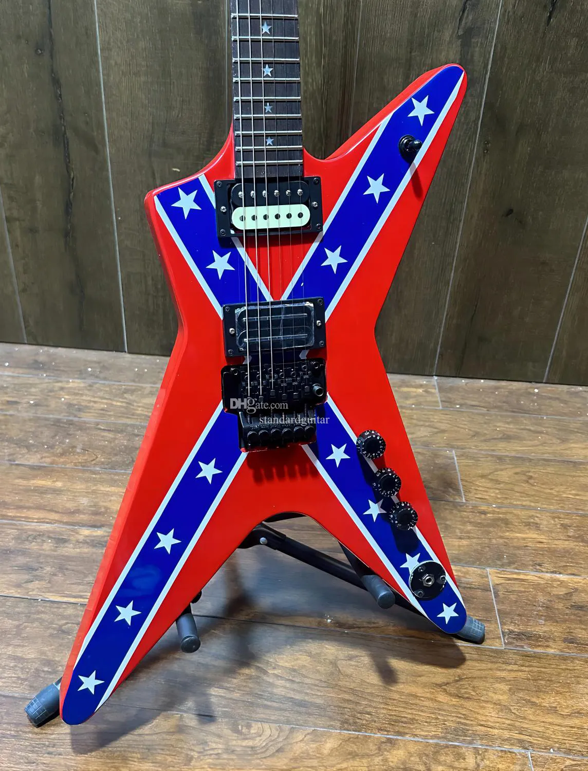 Dimebag Darrell Dime V ギター Dimebag Darrell Flying V Electric Guitar: Black Hardware