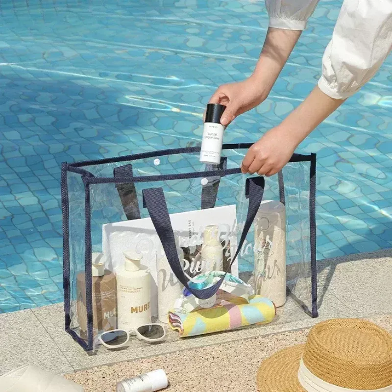 Transparent Waterproof PVC Beach Bag Large Capacity Outdoor Cosmetic Organizer